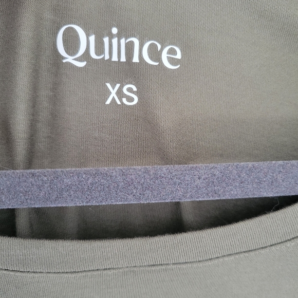 Quince Cotton Modal Scoop Neck Tee Dark Olive Sz XS - Picture 3 of 5